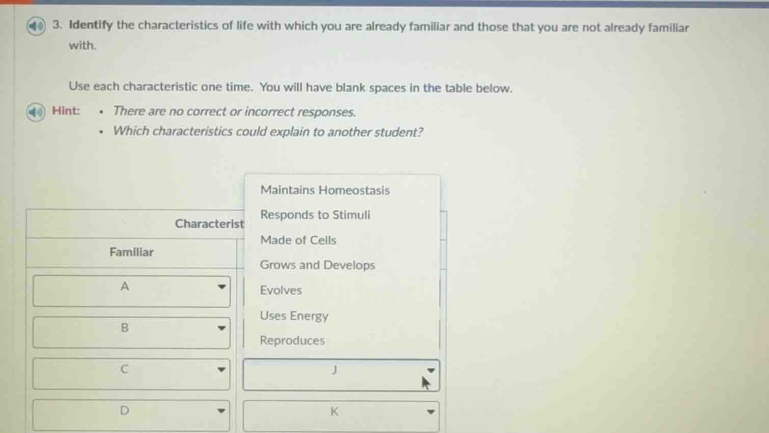 3. identify the characteristics of life with which you are already fami…