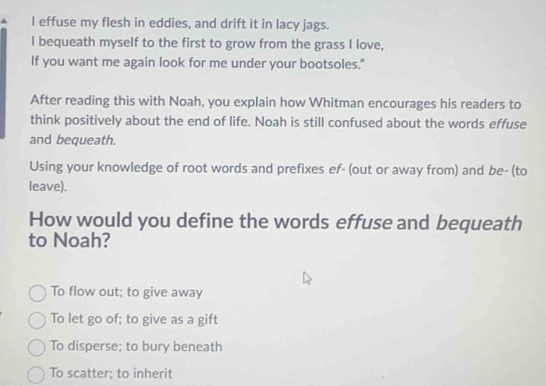 i effuse my flesh in eddies, and drift it in lacy jags. i bequeath myse…