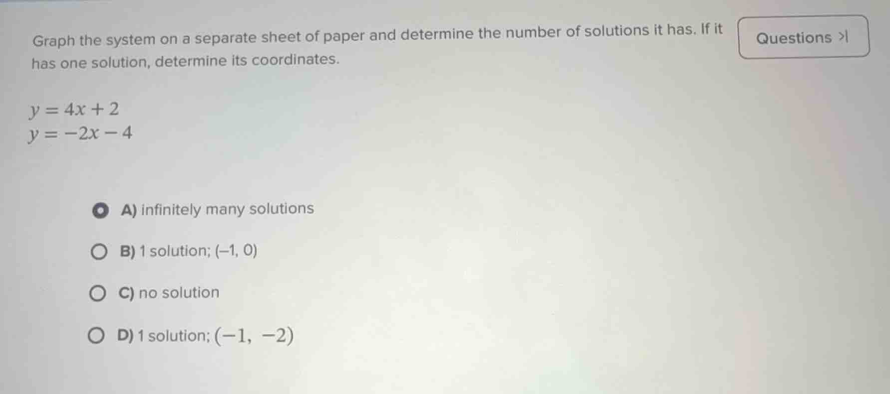 graph the system on a separate sheet of paper and determine the number …