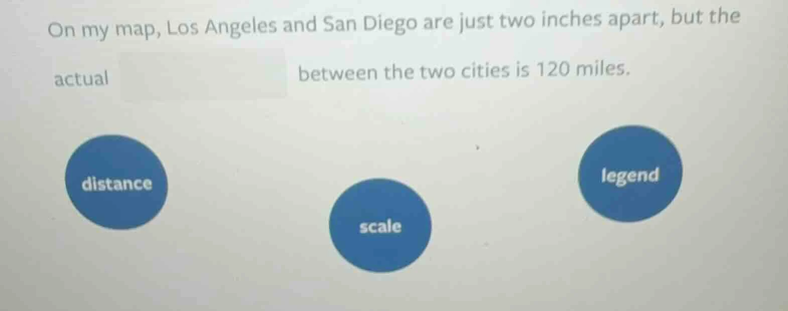 on my map, los angeles and san diego are just two inches apart, but the…