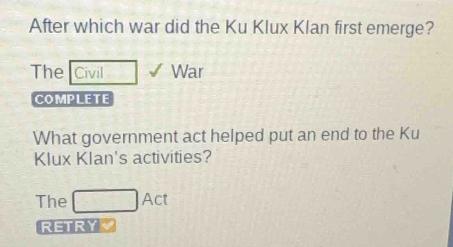 after which war did the ku klux klan first emerge? the civil war comple…