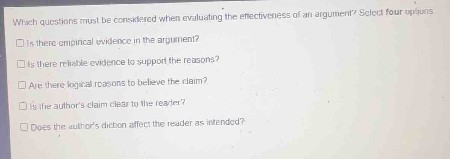 which questions must be considered when evaluating the effectiveness of…