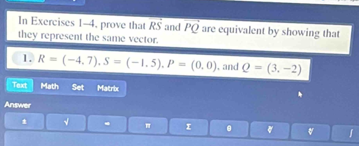 in exercises 1–4, prove that \\(\\overrightarrow{rs}\\) and \\(\\overri…