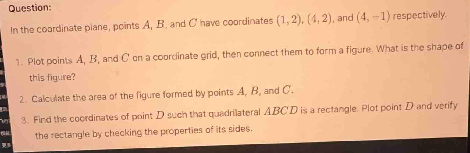 question: in the coordinate plane, points a, b, and c have coordinates …