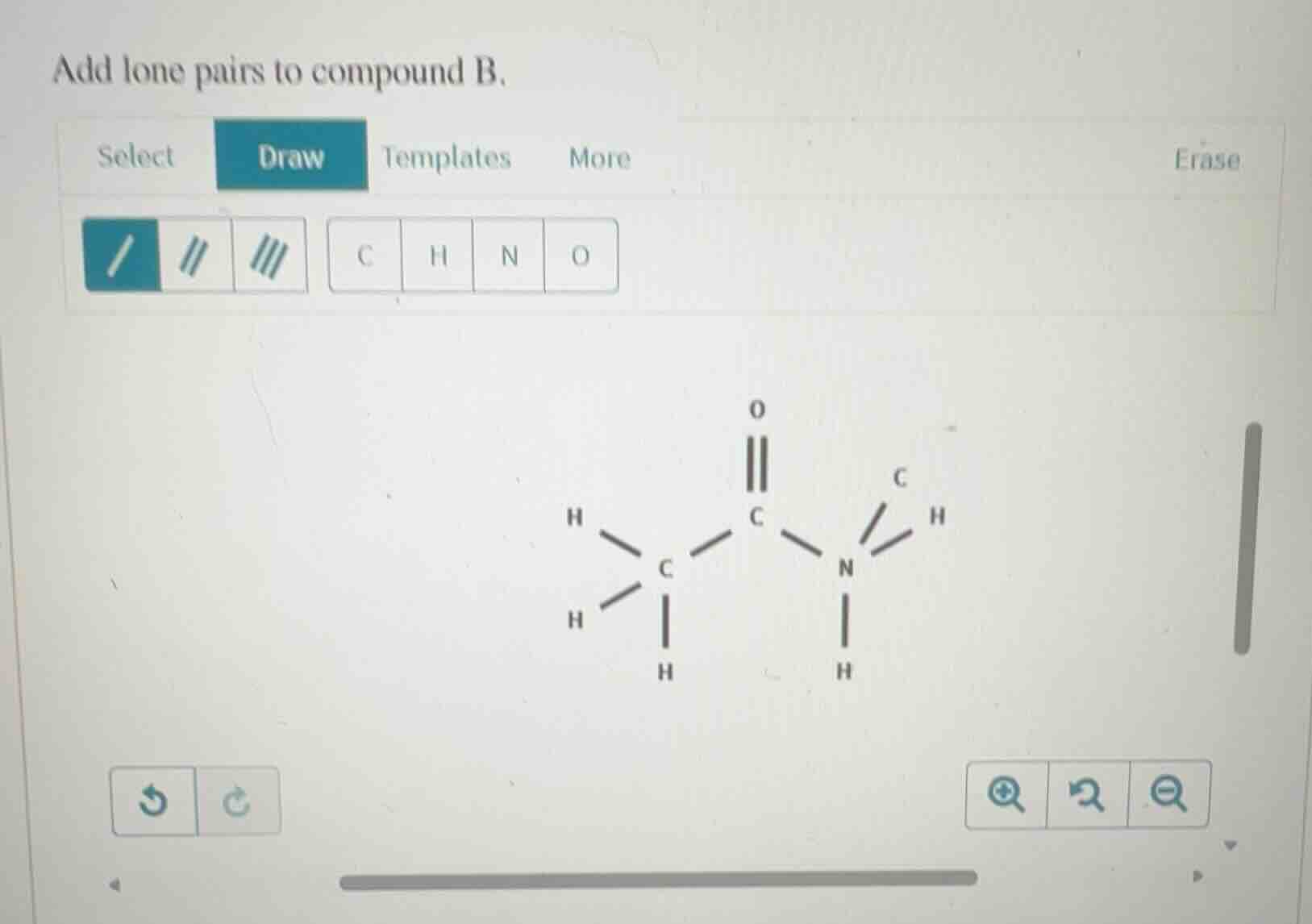 add lone pairs to compound b.