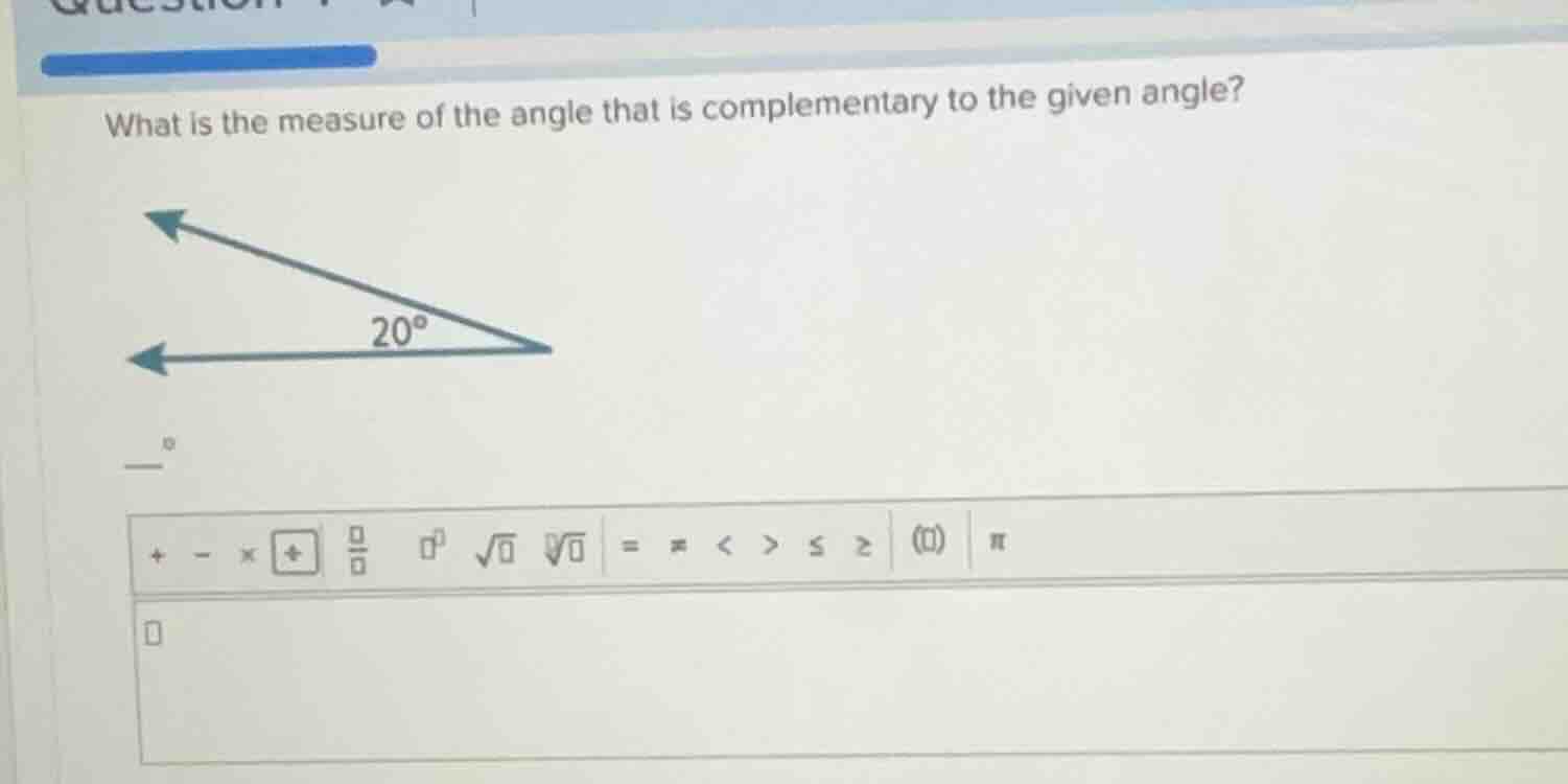 what is the measure of the angle that is complementary to the given ang…