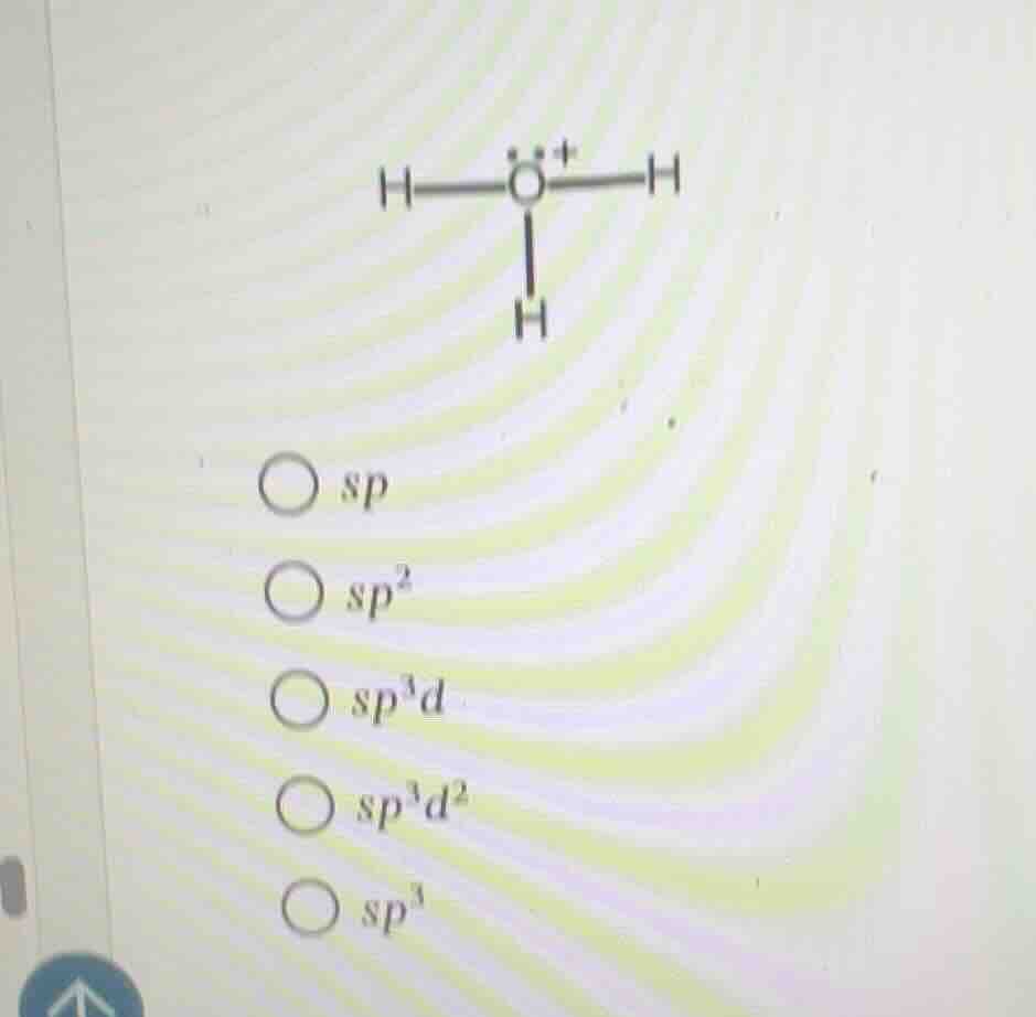 the image shows a chemical structure of a molecule with a central o ato…