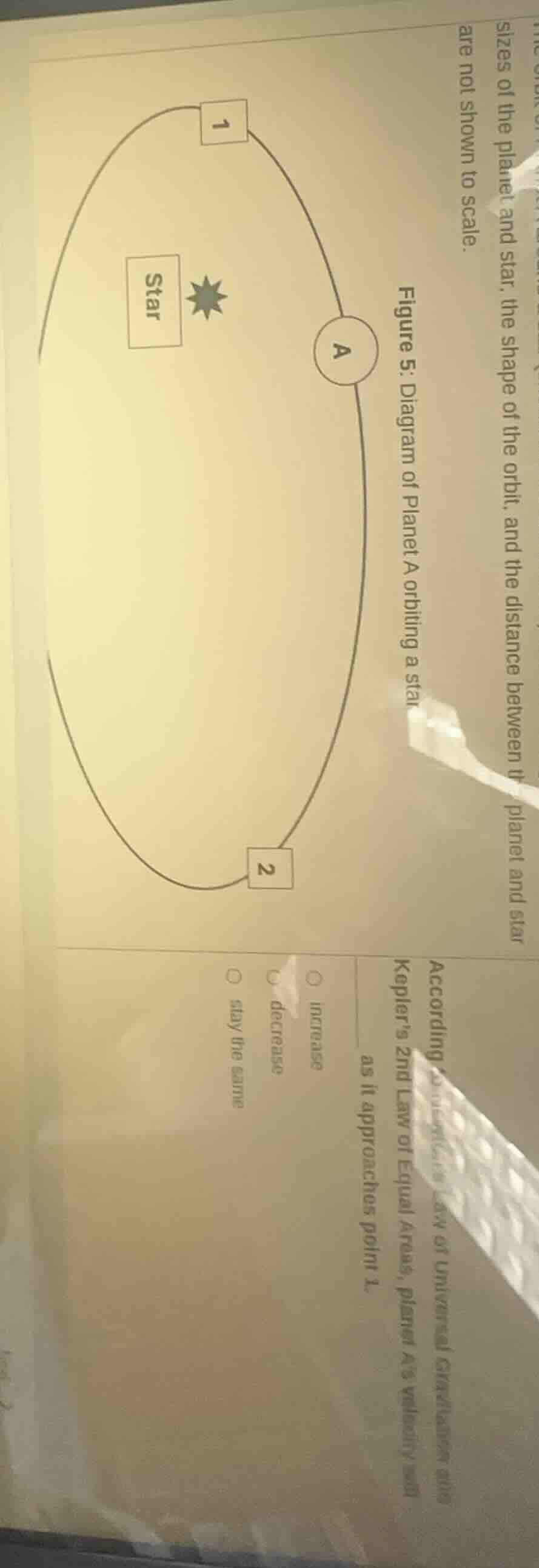 figure 5: diagram of planet a orbiting a star according to kepler’s 2nd…