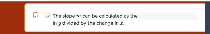 the slope m can be calculated as the ______ in y divided by the change …
