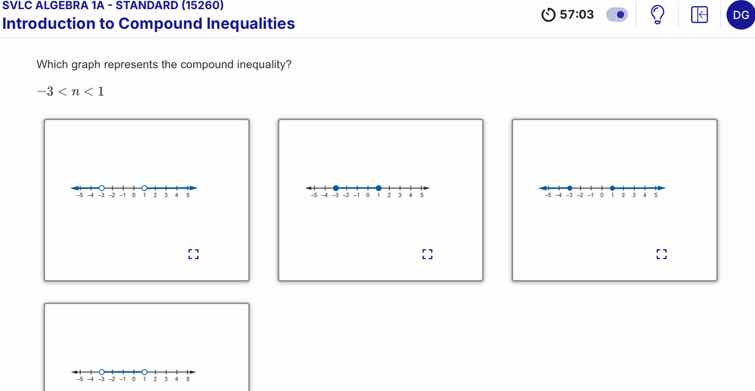 svlc algebra 1a - standard (15260) introduction to compound inequalitie…