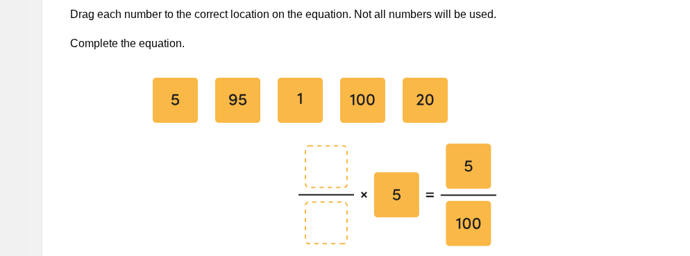 drag each number to the correct location on the equation. not all numbe…