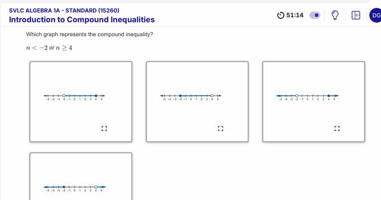svlc algebra 1a - standard (15260) introduction to compound inequalitie…