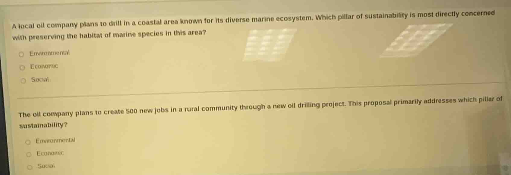 a local oil company plans to drill in a coastal area known for its dive…