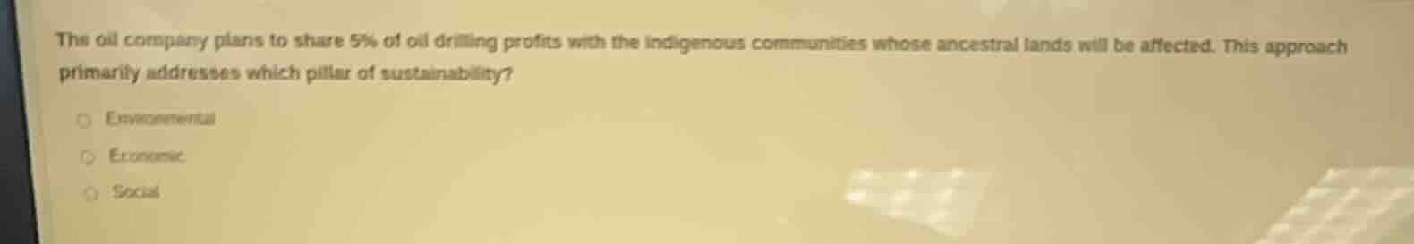 the oil company plans to share 5% of oil drilling profits with the indi…