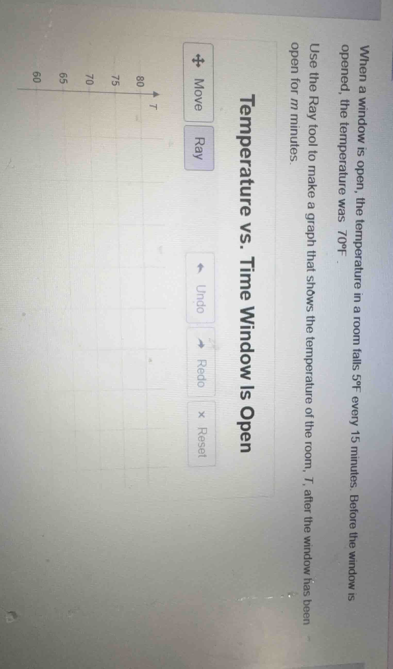 when a window is open, the temperature in a room falls 5°f every 15 min…