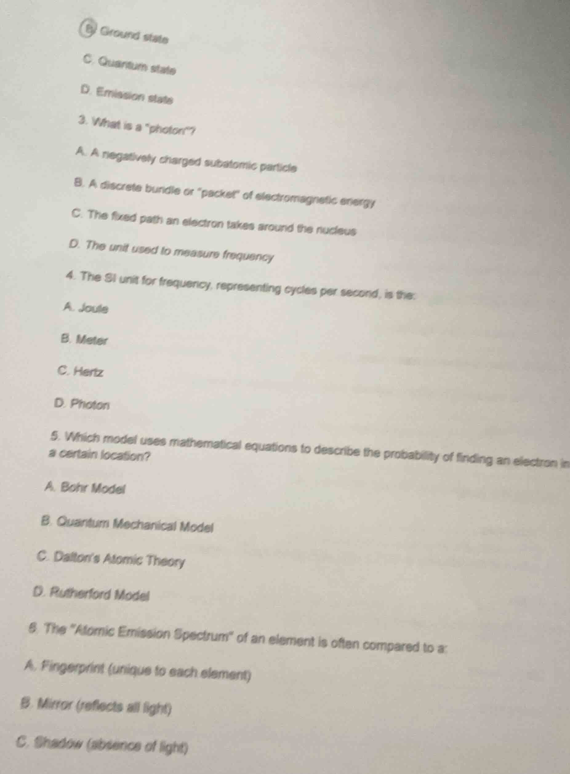 (b) ground state c. quantum state d. emission state 3. what is a \photo…