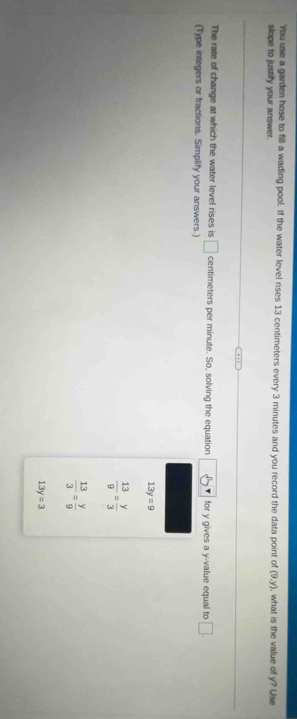 you use a garden hose to fill a wading pool. if the water level rises 1…