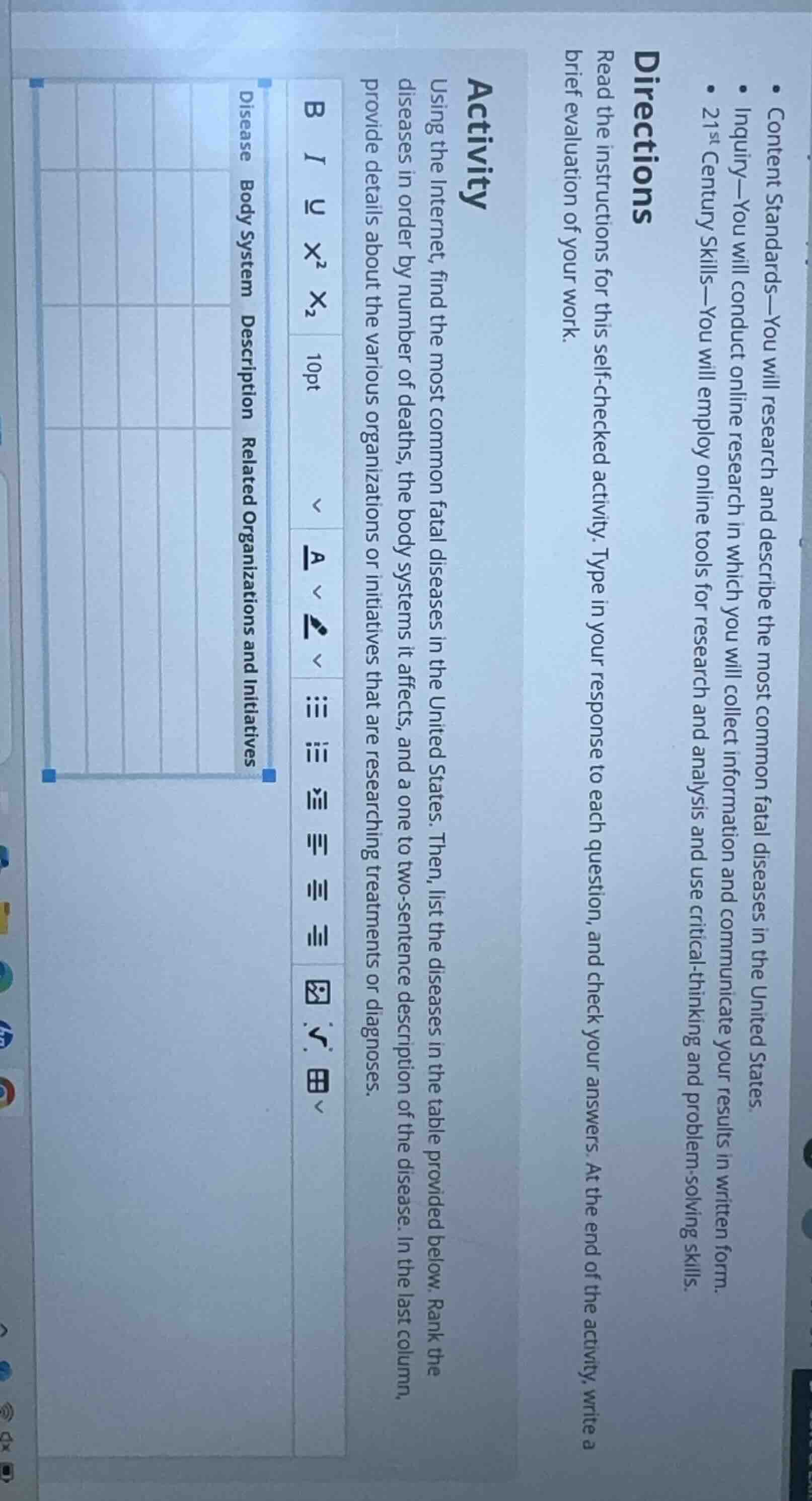 directions read the instructions for this self - checked activity. type…