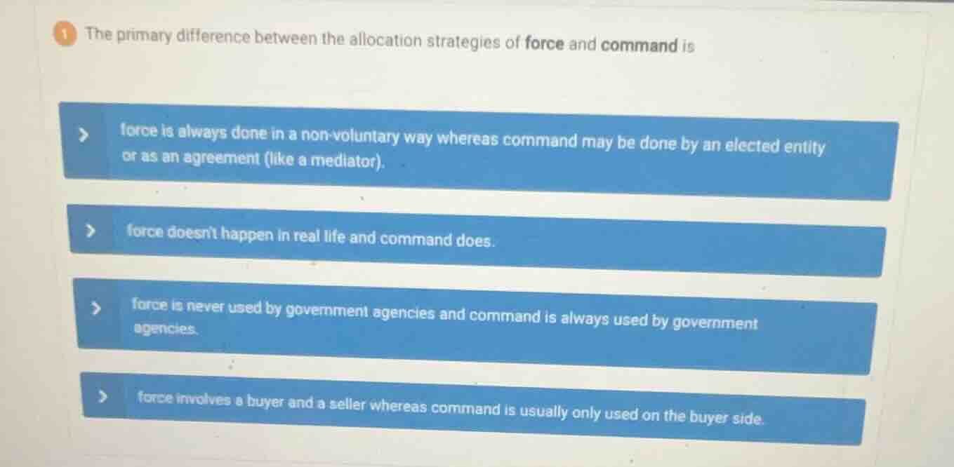 the primary difference between the allocation strategies of force and c…