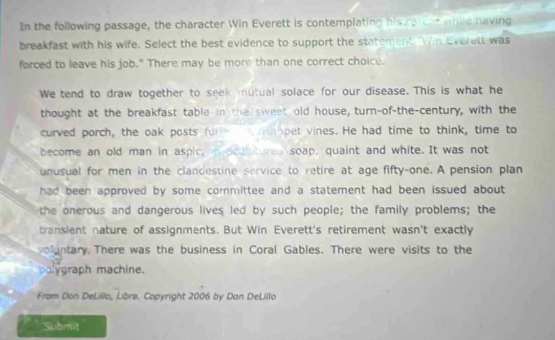 in the following passage, the character win everett is contemplating hi…