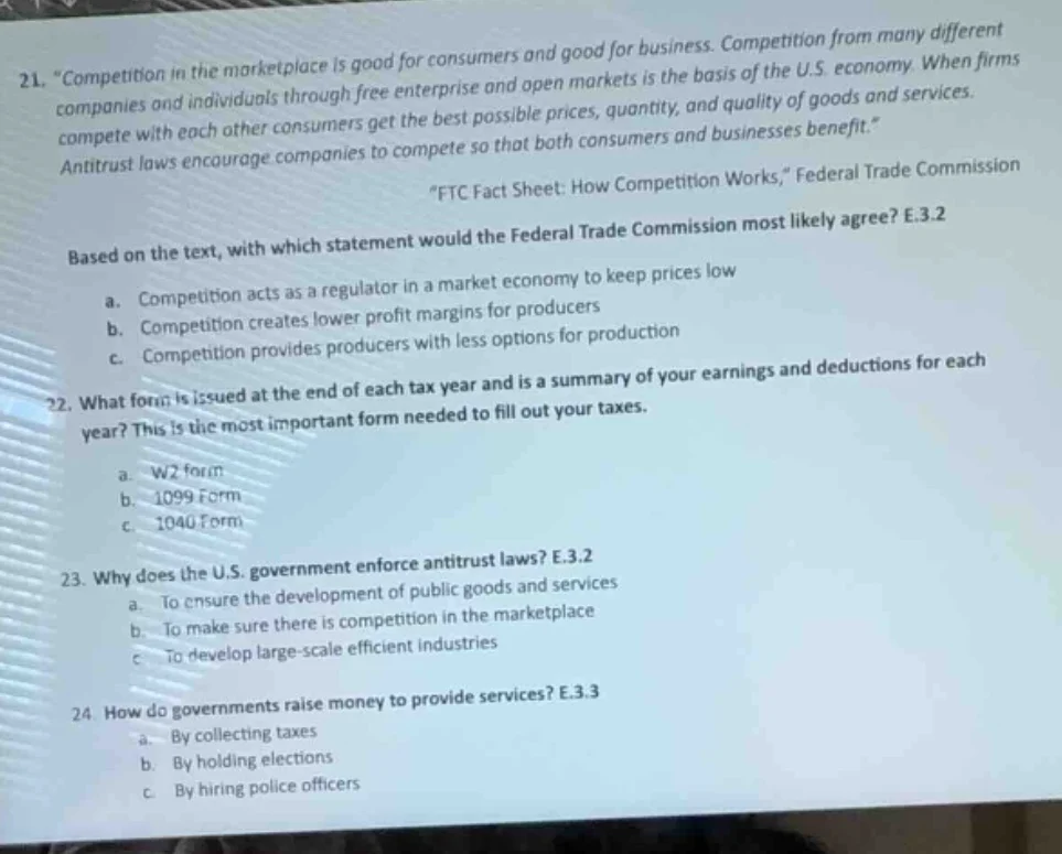 21. \competition in the marketplace is good for consumers and good for …