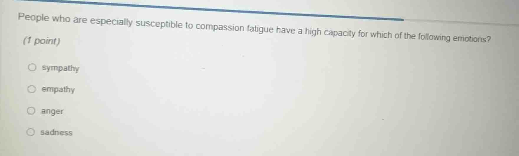 people who are especially susceptible to compassion fatigue have a high…