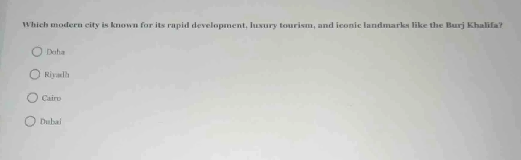 which modern city is known for its rapid development, luxury tourism, a…