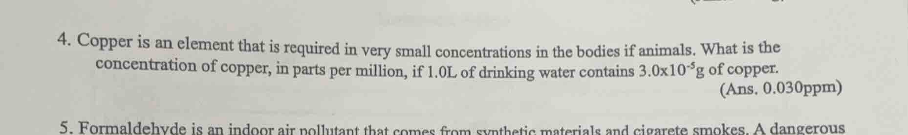 4. copper is an element that is required in very small concentrations i…
