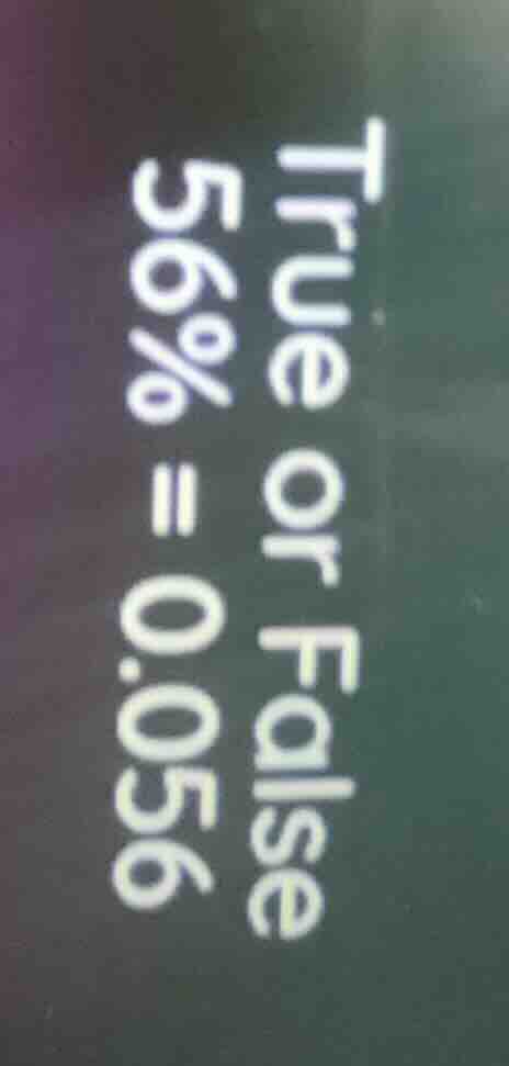 true or false 56% = 0.056