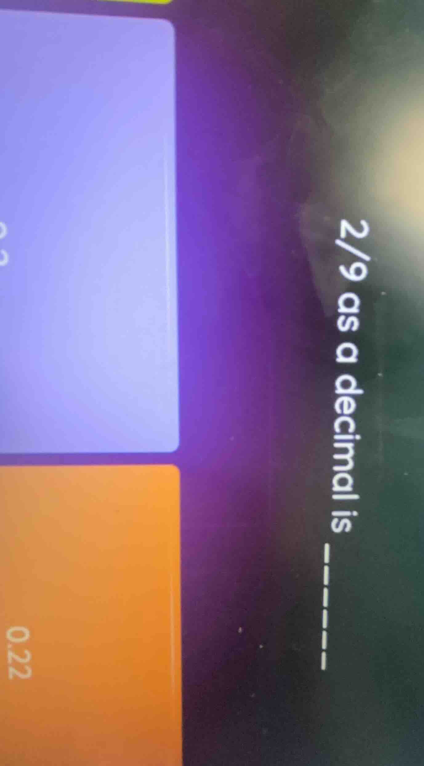 2/9 as a decimal is ----