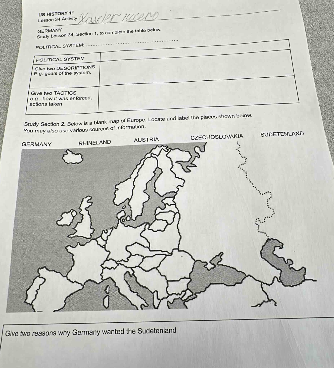 us history 11 lesson 34 activity germany study lesson 34, section 1, to…