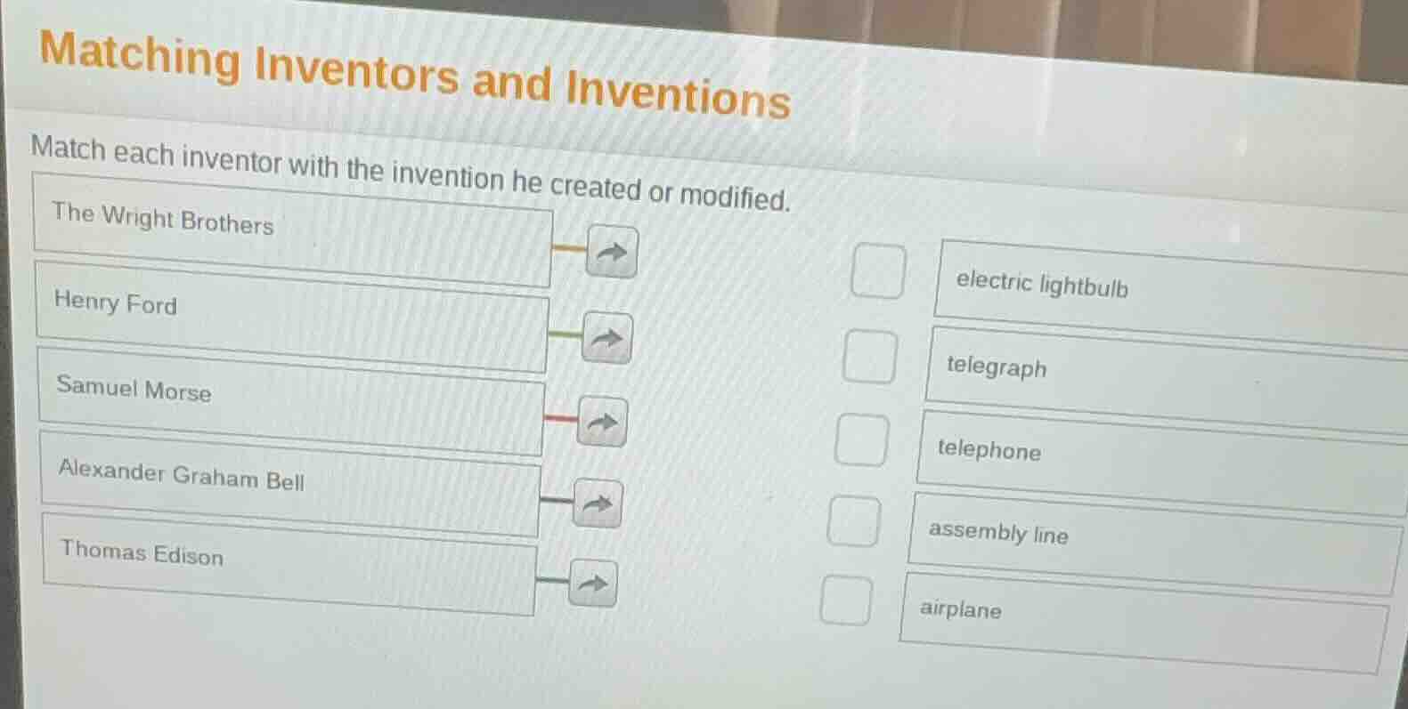 matching inventors and inventions match each inventor with the inventio…