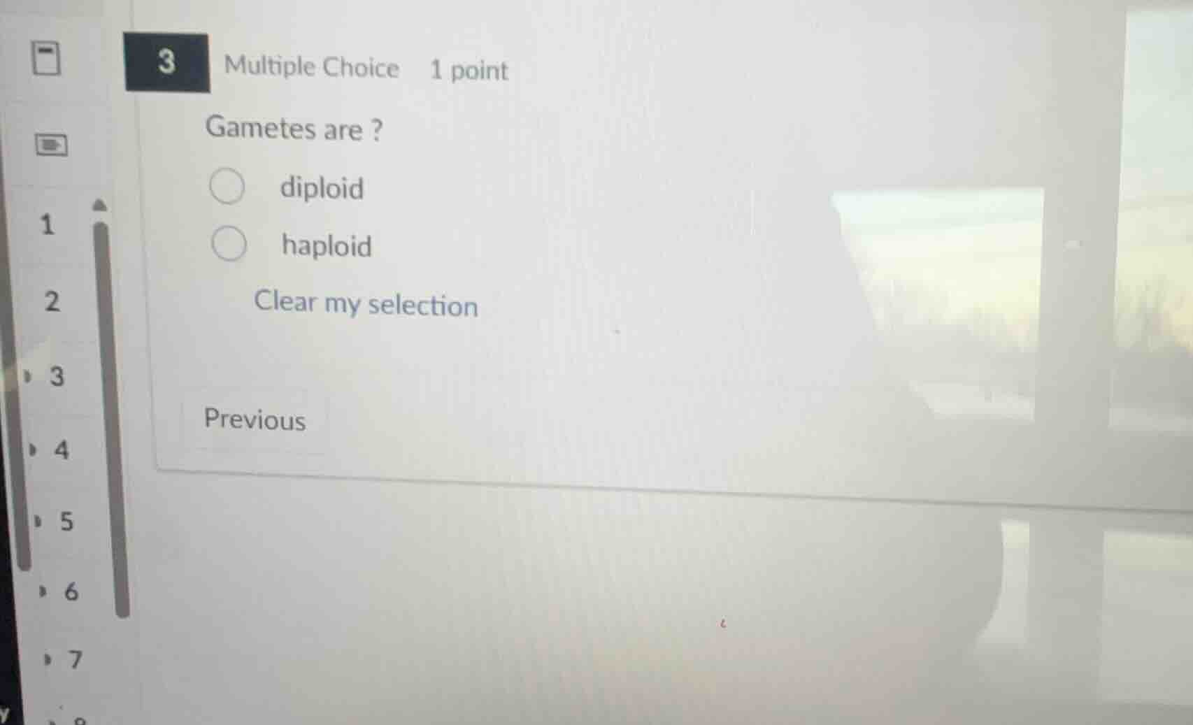3 multiple choice 1 point gametes are? diploid haploid clear my selecti…