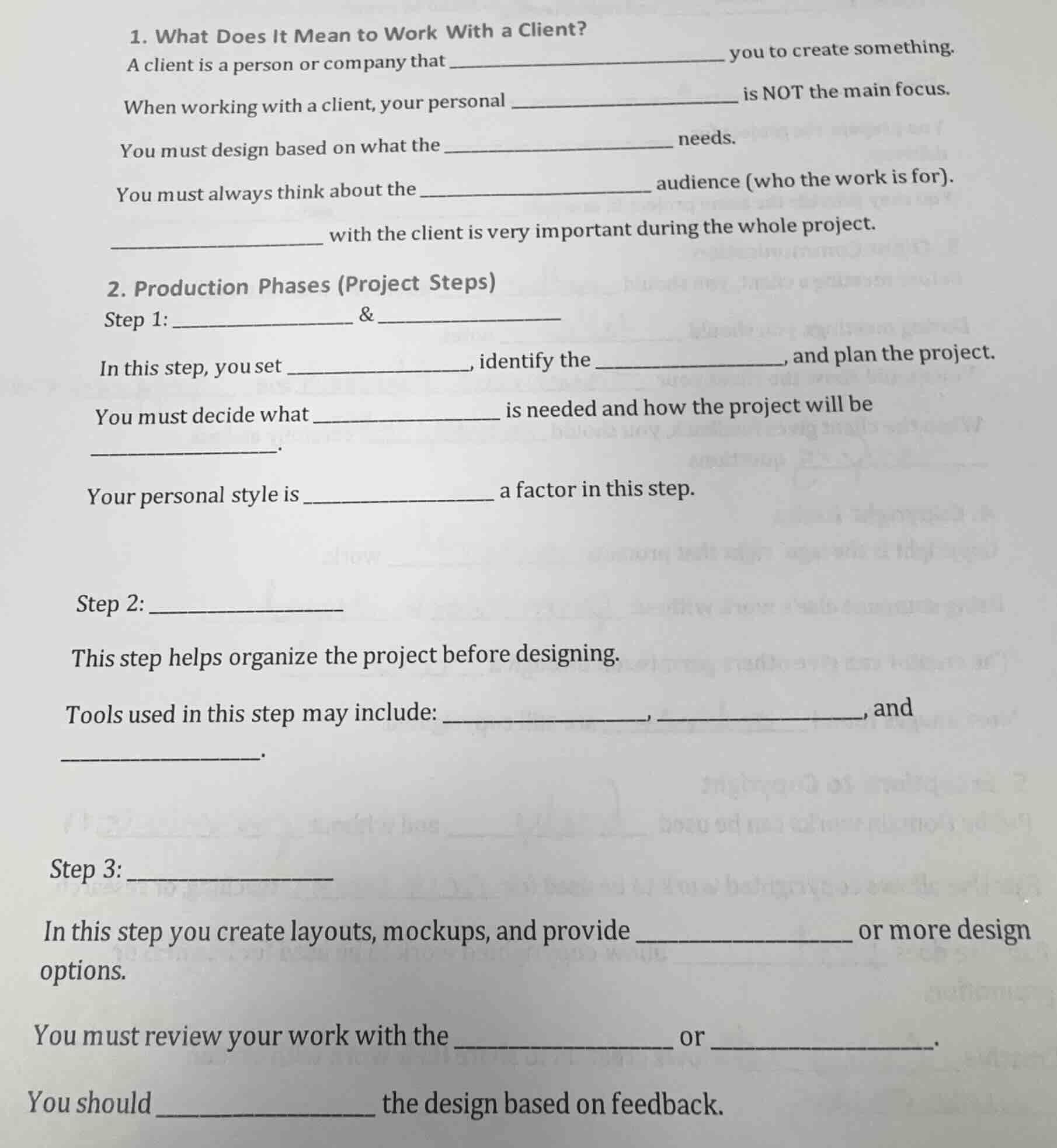 1. what does it mean to work with a client? a client is a person or com…