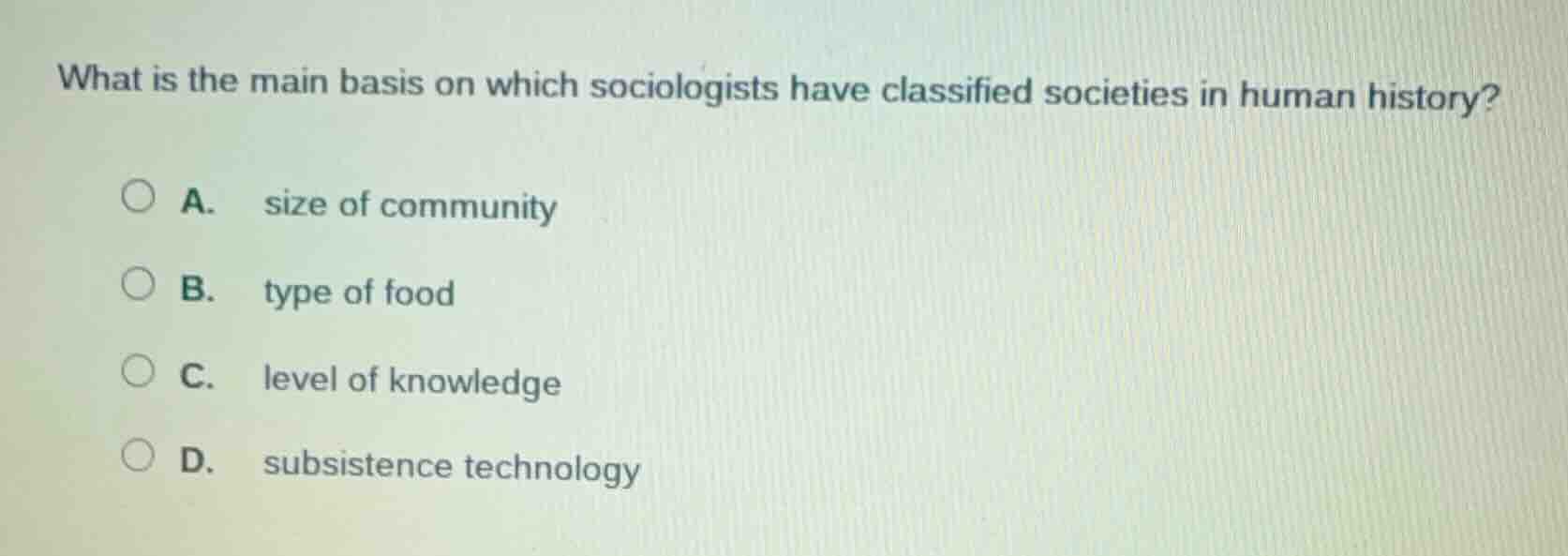 what is the main basis on which sociologists have classified societies …