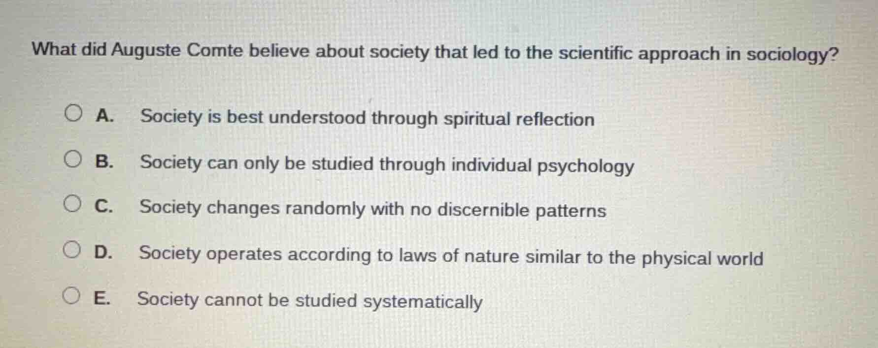 what did auguste comte believe about society that led to the scientific…