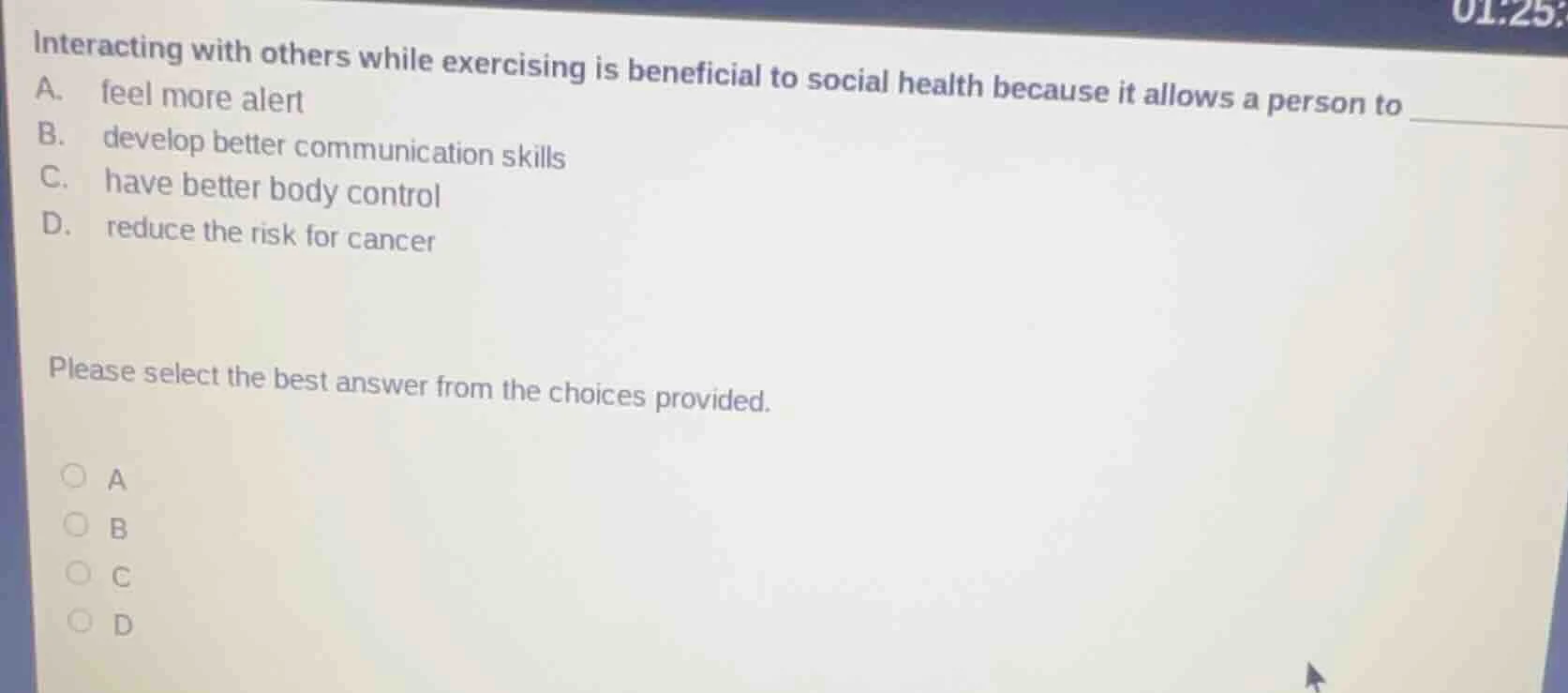 interacting with others while exercising is beneficial to social health…