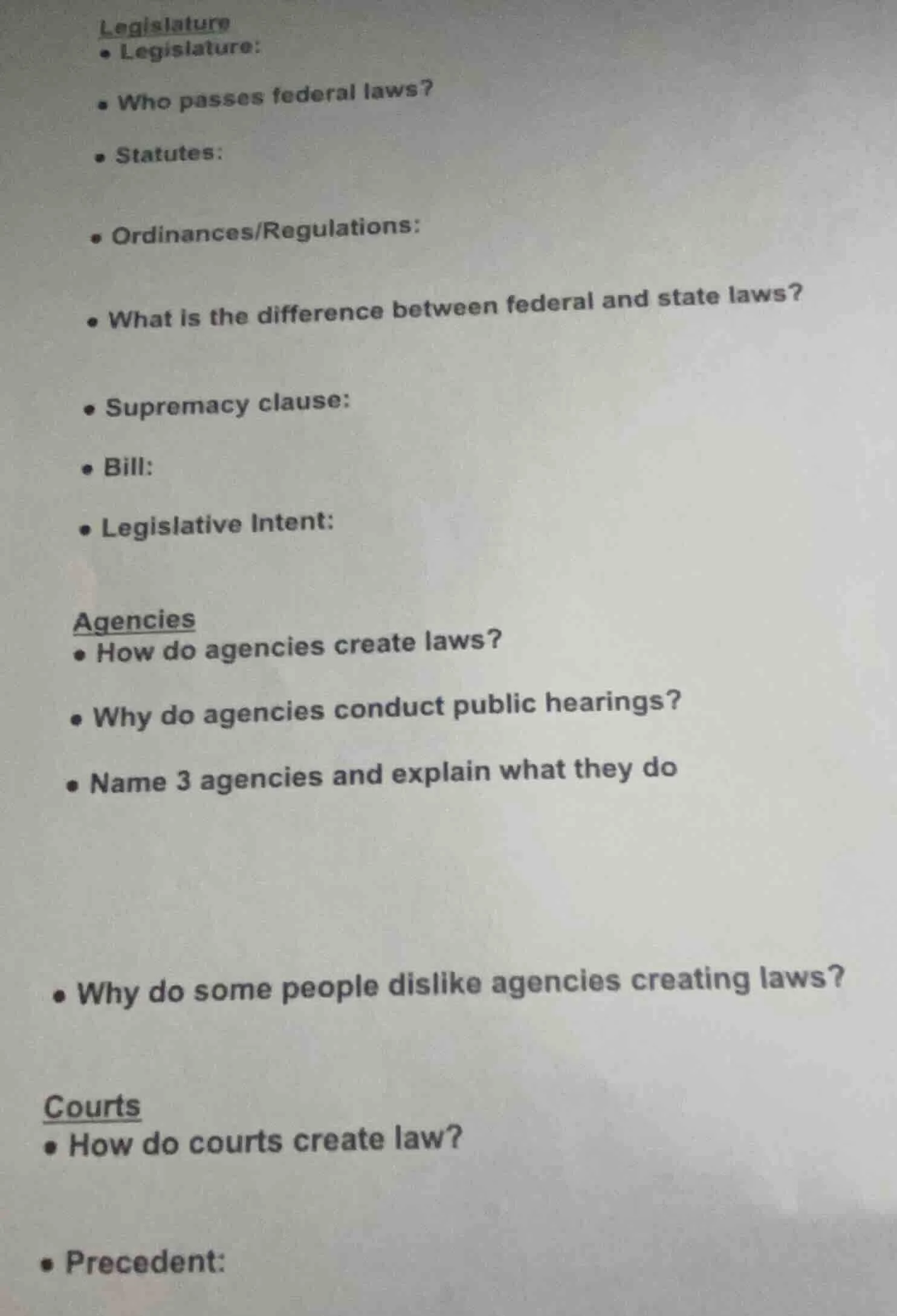 legislature - legislature: - who passes federal laws? - statutes: - ord…