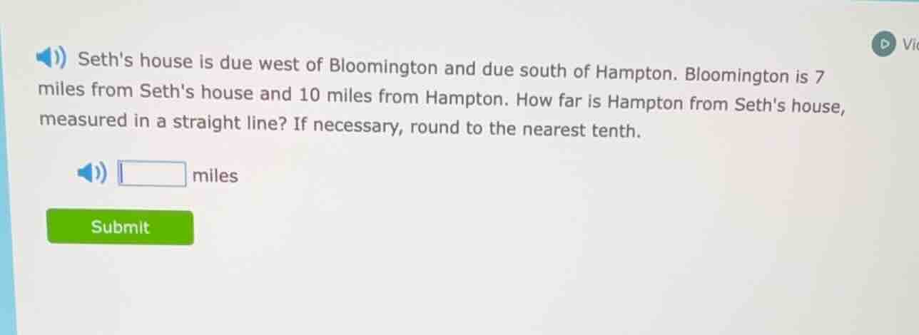 seths house is due west of bloomington and due south of hampton. bloomi…