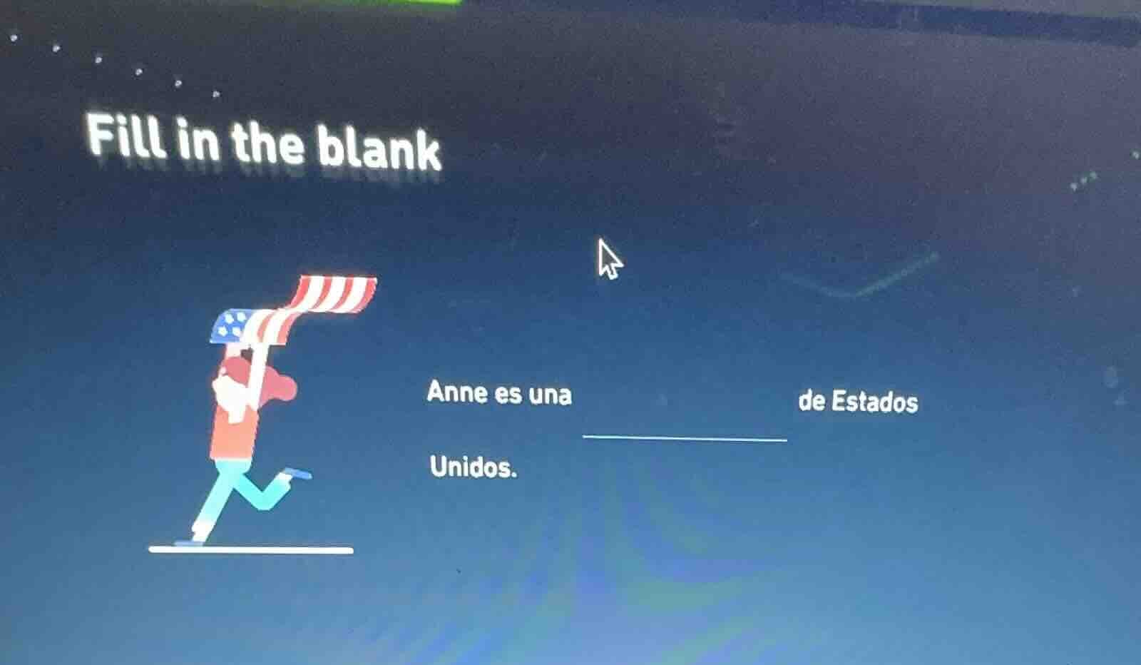 fill in the blank anne es una ______ de estados unidos.