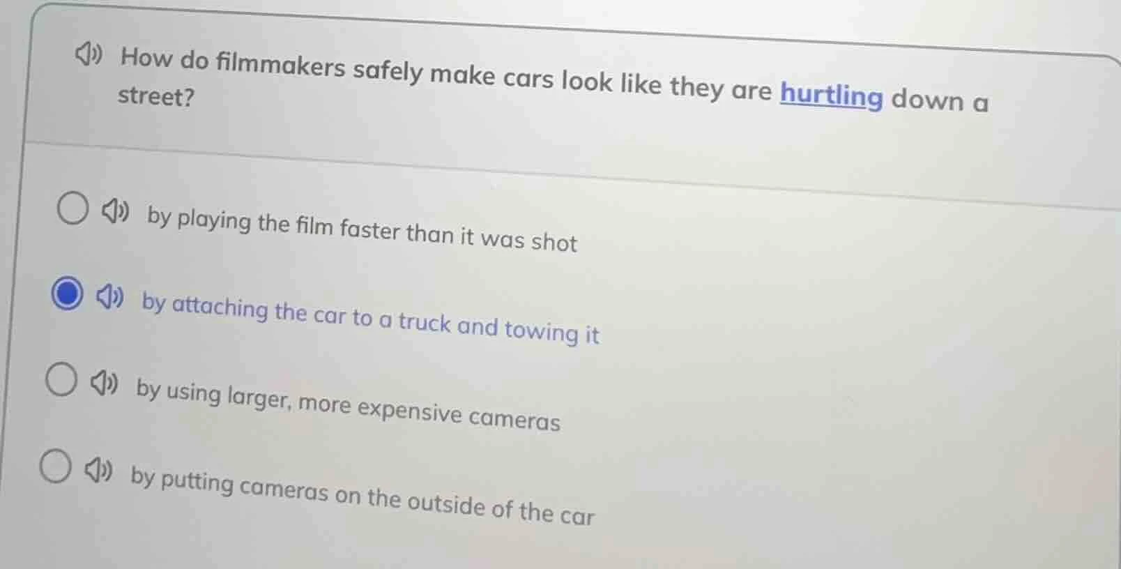 how do filmmakers safely make cars look like they are hurtling down a s…