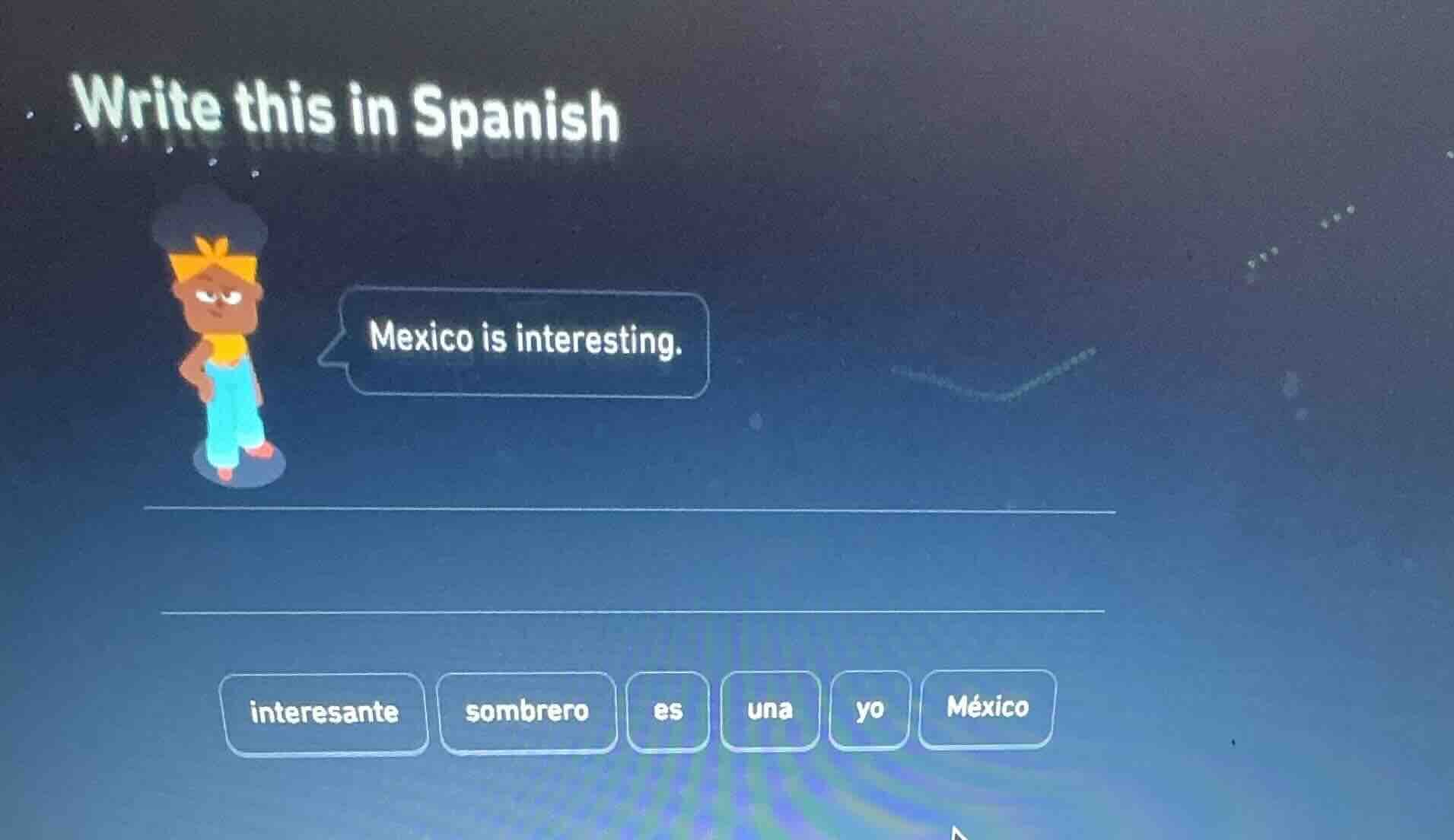 write this in spanish mexico is interesting. interesante sombrero es un…