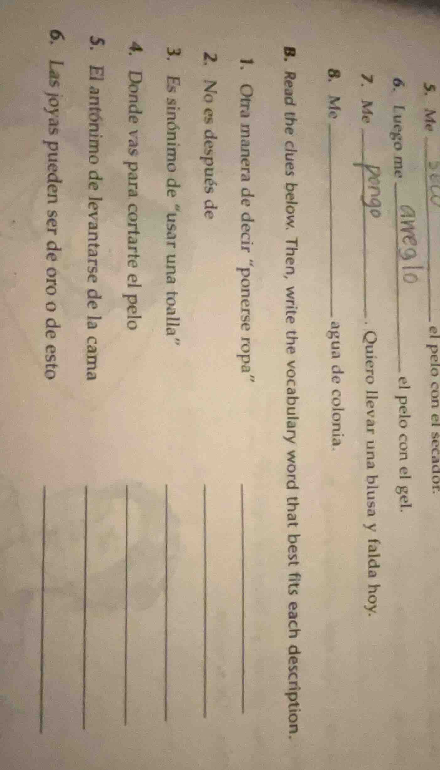 b. read the clues below. then, write the vocabulary word that best fits…