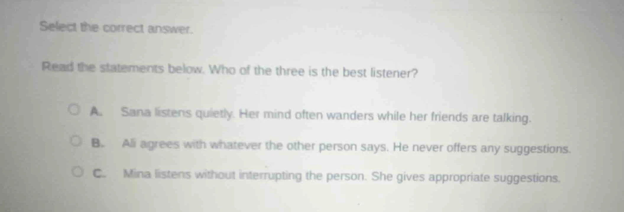 select the correct answer. read the statements below. who of the three …