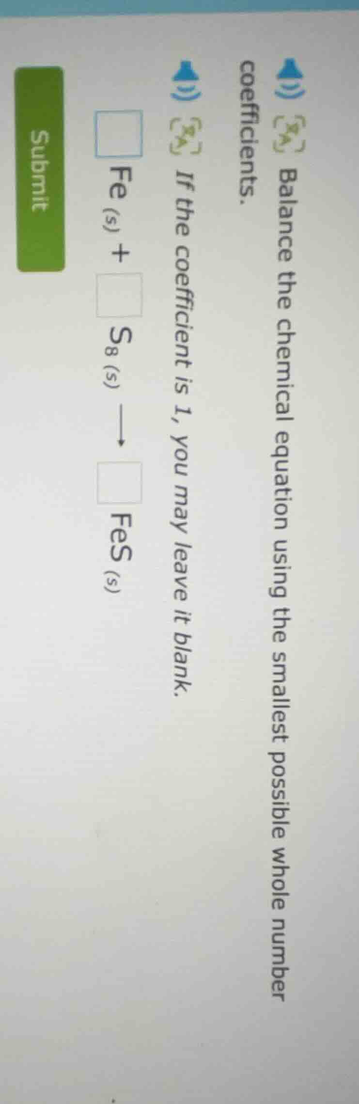 balance the chemical equation using the smallest possible whole number …