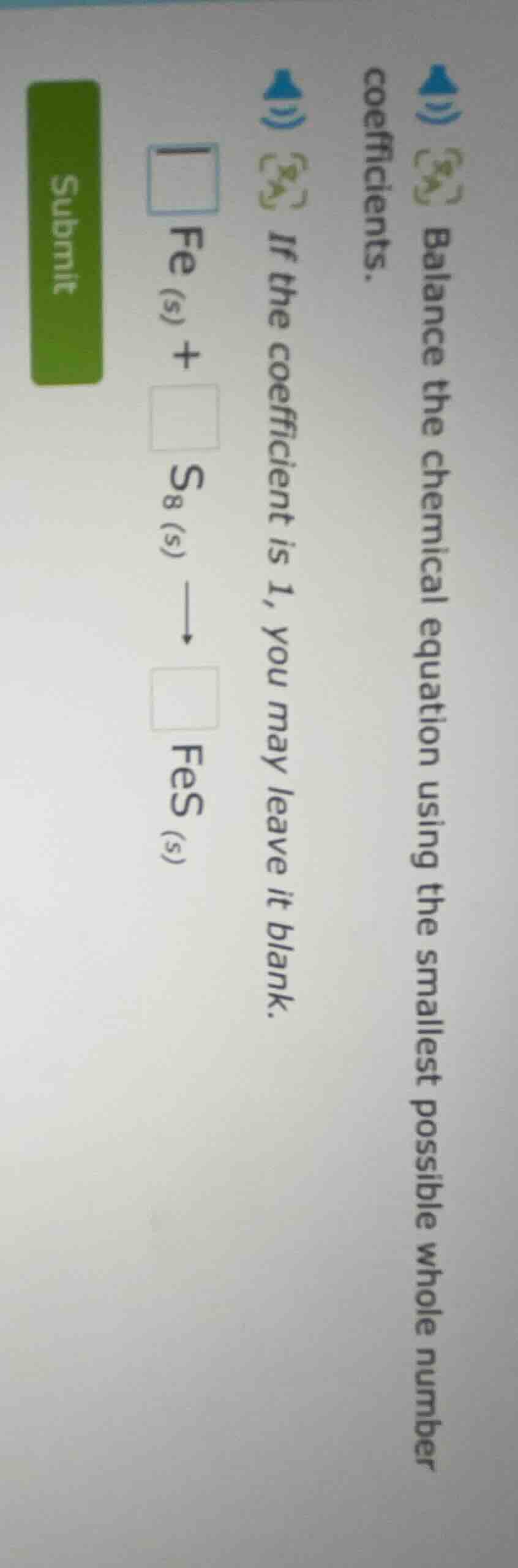 balance the chemical equation using the smallest possible whole number …