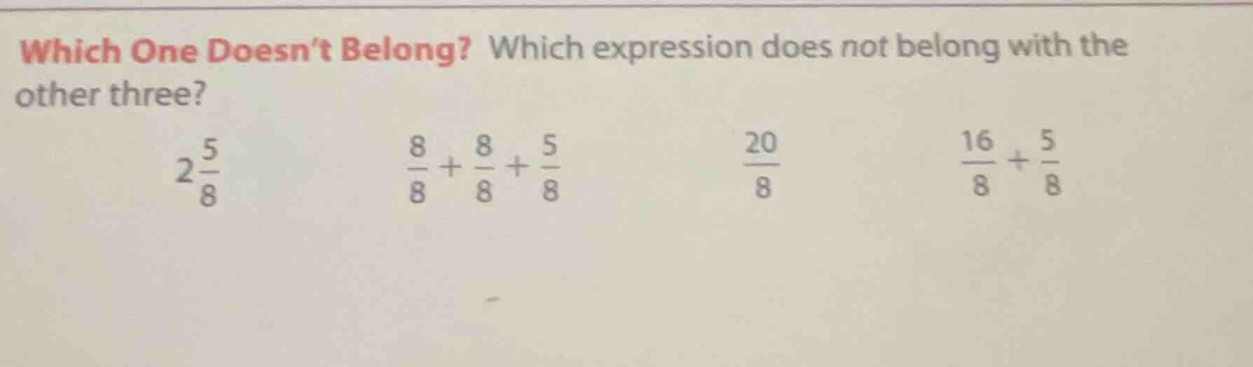 which one doesn’t belong? which expression does not belong with the oth…