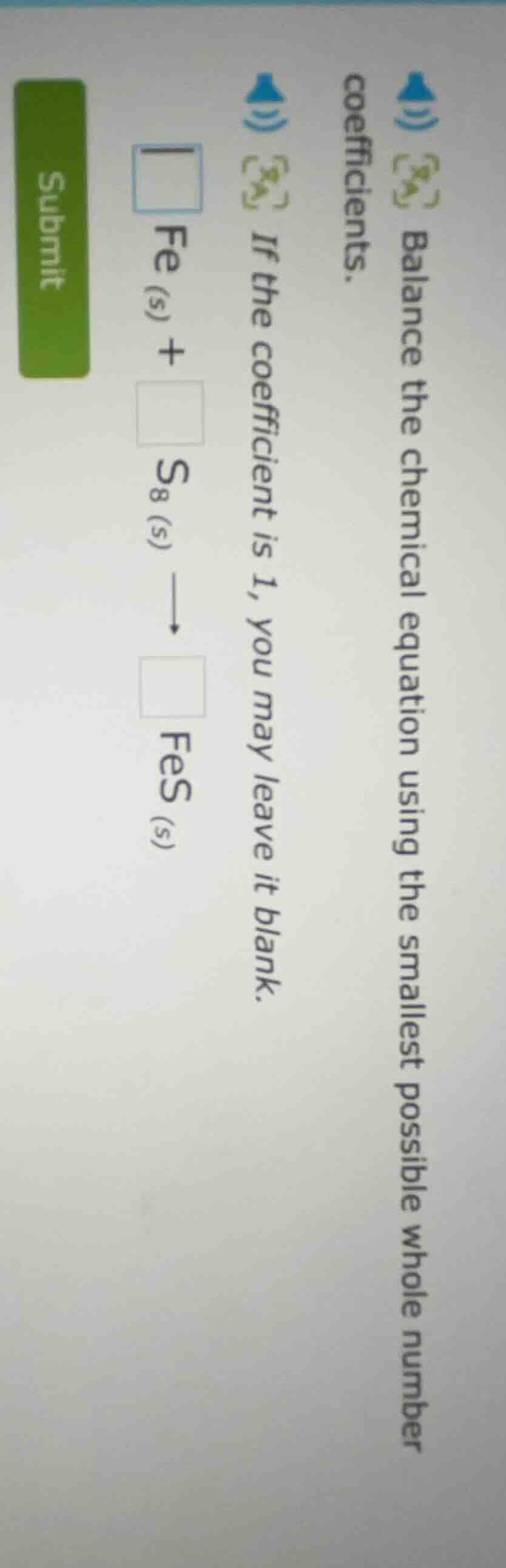 balance the chemical equation using the smallest possible whole number …