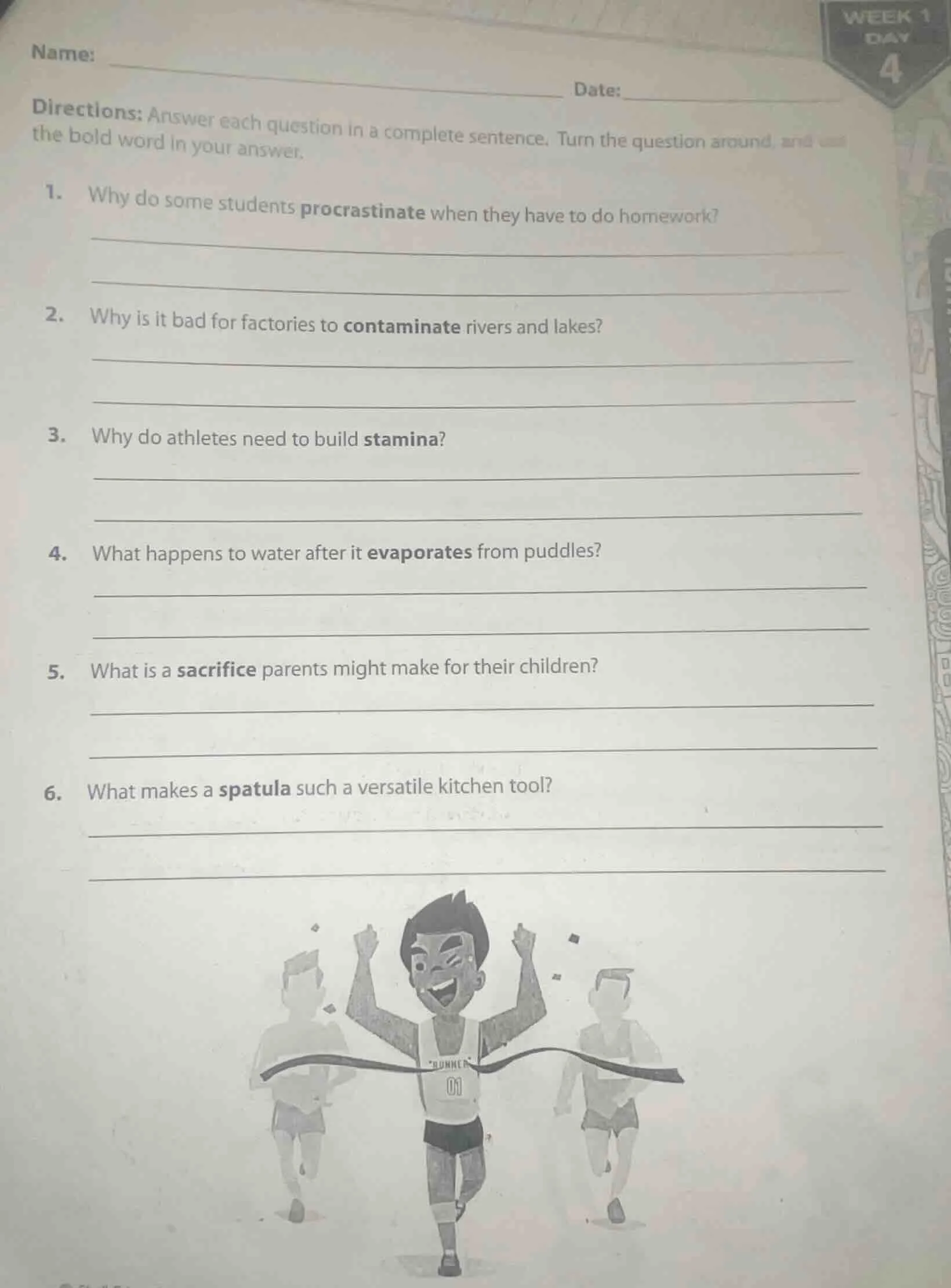 name: date: directions: answer each question in a complete sentence. tu…