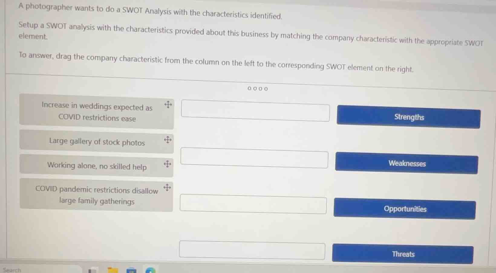 a photographer wants to do a swot analysis with the characteristics ide…